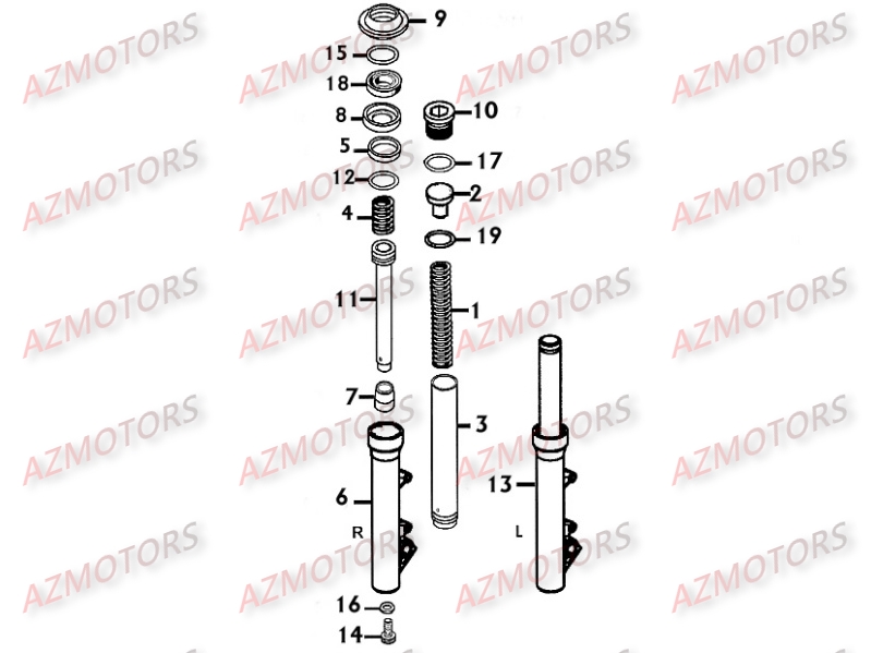 BATON DE FOURCHE [DETAIL] KYMCO PEOPLE250 S II